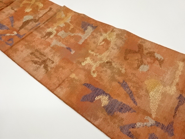 抽象模様織出し名古屋帯